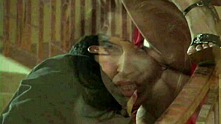 Red-dressed mom licks and takes anal from big cock. She loves the rough sex in heels.