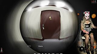 Halloween special haunted by Nathalie in costume game with cartoon elements.