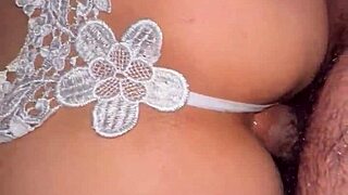 this asian bunny loves anal in fishnets with a big plug in her ass. she takes all the cum inside her huge tits and small waist body in dorm glamour.