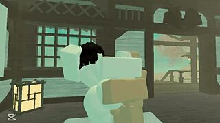 This random low-quality Roblox scene shows a baddie getting fucked by a noob in teasing action.