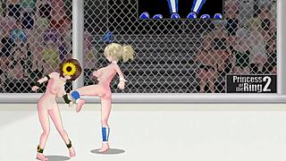 Hey, check out this intense catfight between Mimi and Rena in Princess of the Ring 2! 💥👊🏼