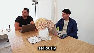 Horny milf joins two college students for a hot threesome