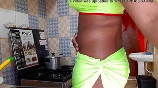 Asian Shemale Solo Performance in Kitchen with Malaya Vibes