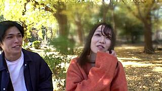 This amateur Japanese babe bends over for cowgirl riding and cumshot in hardcore homemade action with natural tits.