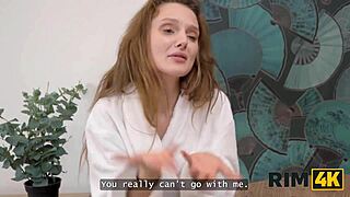 Two sexy russian sluts rim lucky guy in ffm threesome with orgasms 😈