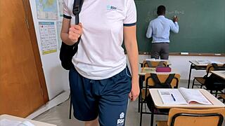 Professor and blonde student babe caught bareback assfucking with big black cock outdoors in public river party 😱🍑