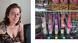 Big tits bbw babe in dress plays with unidentified fucking objects and toys