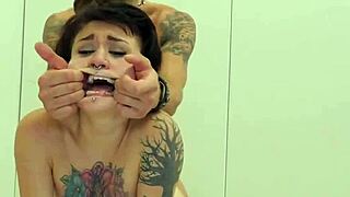 Unusual kitten taken in asshole for brutal extreme bdsm treatment