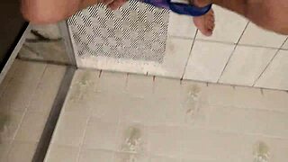 Hey, watch my husband playing with my panties and jerking off before I head out for a job