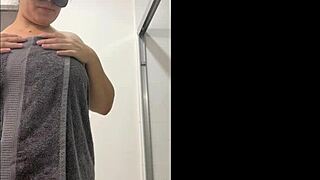 My wife strips naked in front of the camera and takes a shower like a total slut