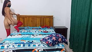 Sexy stepmom in passionate red lingerie turns me on, making me want to fuck her like a whore again.