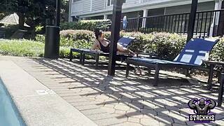 stacxxxs presents a day at the pool ~ hawaiian angel. Mature milf bends over for interracial big black cock creampie in missionary riding sport action.