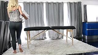 lesbian massage turns into intense session with clothes ripped and wet pussy licking