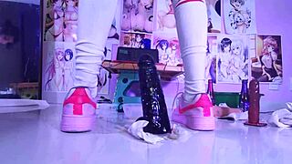 i uh lindas bragas con faldita montando juguetes anales like a pro shemale teen in pigtails