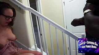 From casual date to intense interracial fuck, chubby housewife Savanna takes big black cock deepthroat on couch