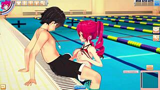 Bikini kasane teto and guy have the pool all to themselves to fuck in koikatsu 😏