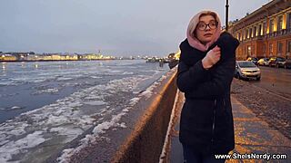 Nerdy Blonde Anna Krowe Rides and Fingers to Orgasm in Glasses