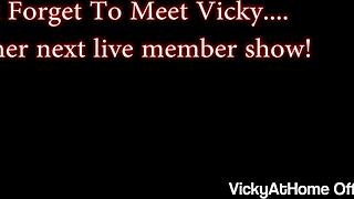 Big ass BLONDE Vicky Vette SHOVES a crystal DILDO into her BUTT