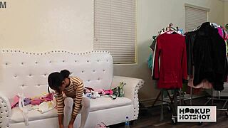 petite brunette alicia reign goes from casting interview to getting her shaved pussy roughly fucked by bryan gozzling