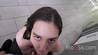 Step Bro Sunny Soleil Stands Up With Cute Teen Blowjob