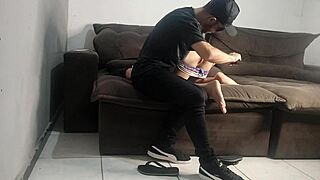 Wife does everything the police officer asks to avoid husband arrest in this amateur Brazilian cuckold scenario with domination and rough action