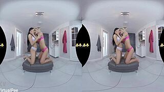 Virtualpee euro lesbians pissing and fingering each other.