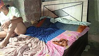 so this indian village guy and his desi girlfriend had this romantic homemade sex in the dorm, with some interracial fingering and pantyhose play