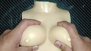 Intense Handjob Action! Using Dolly's Small Tits for a Russian Titjob on Desk with Slaps and Domination in Homemade Fetish Play!