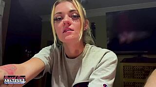 Petite Mature Blonde Sassy Feels Intense Desire Rubbing Nipples and Fingering Shaved Pussy Deeply