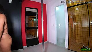 Damn, Check Out This Big Ass Brazilian Mestiça Angel Takemura Dancing in Lingerie and Not Letting Go of the Pole!