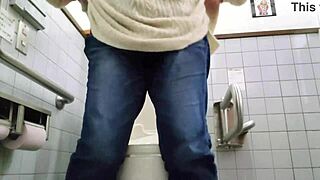 excited married woman masturbates secretly in the toilet during her wedding day in this full german video