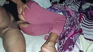 The stepdad sneaks into my room at midnight for some intense anal action. He bends me over and fills me with creampie in our homemade first time.