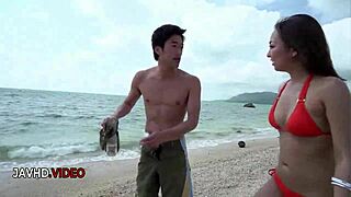 Hey, check out this hot Asian cutie diving into a wild threesome with intense passion.