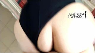 Latina casually gets fucked doggy style by horny friend