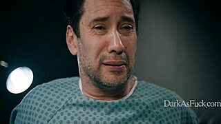 In a dark fantasy scene, the demon fucks the nurse roughly and squirts milk into her mouth while she's bent over in the hospital.