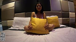 Hermosa elizabet, a curvy latina teen, gets bent over for doggystyle fucking and squirts in pov.