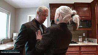 sexy blonde girl gets her shaved pussy licked then fucked hard