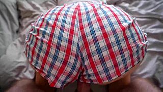 Convinced My Curvy Step Sister for Pov Doggystyle Sex and Creampie Without Removing Shorts