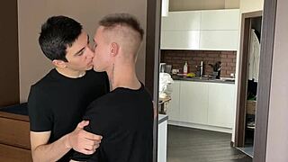 wow, hairy guy with a big dick fucked sweet student twinks tight asshole in rimjob action! 😈🍑