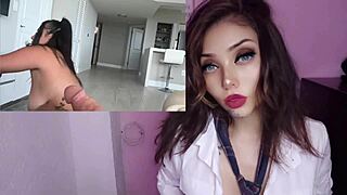 latina with big tits gets horny and masturbates to orgasm pov 😈