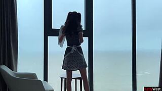 Brunette European Girl Feels Intense Passion During Hardcore Rough Doggystyle Fuck Ending In Creampie