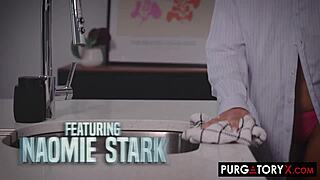 Naomie Stark blowjob and deepthroat on pierced nipples ebony cock