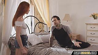 the cute redhead stepsister shares a sweet moment