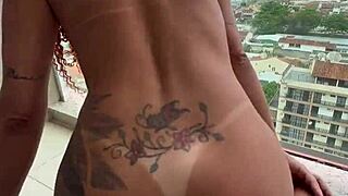 So you're the Carioca stud pounding that Japanese babe's tight pussy hard on the hotel balcony in this monster cock POV action?