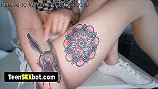 my new gf is covered in tattoos and she loves getting fucked on camera im not complainin