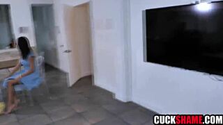 pastor feels deep betrayal sharing ebony wife with big cock stud in rough cuckold scene