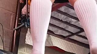 Hidden Cam Catches Mexican Student Upskirt Under Skirt Without Her Noticing As Stepfather Records Voyeur Style