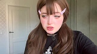 i'm this cute 18+ teen egirl from tinder, trying anal for the first time in a real amateur homemade facetime call, part 2 with my curvy brunette body.