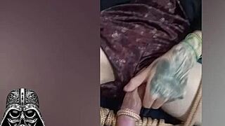 Skinny Serbian Slave Caresses Huge Monster Cock in Bondage Fetish