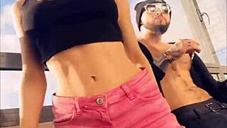 hot pornstar sasha rose dances a sexy striptease in her bra and dress outdoors teasing her petite athletic body with long hair 😍